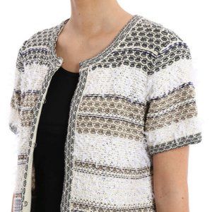 Dianevon Furstenburg Arryn Metallic Longline Knit Cardigan Sweater Coat Medium